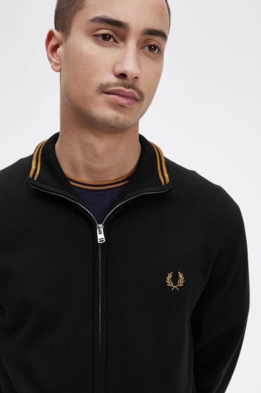 Fred Perry Classic Zip Through Cardigan Black