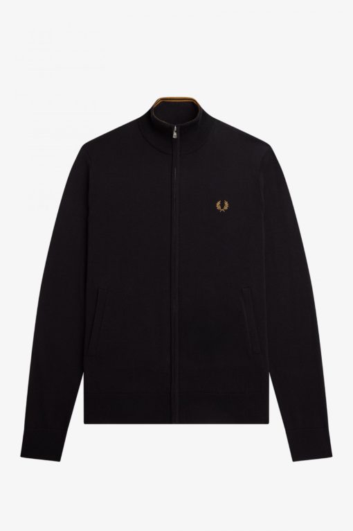 Fred Perry Classic Zip Through Cardigan Black