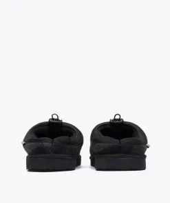 Les Deux Trey Wool Check Slipper Coffee Brown/Dark Grey