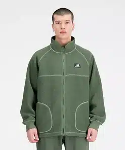 New Balance Athletics Polar Fleece Full Zip Deep Olive Green