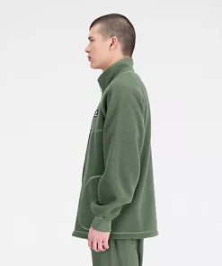 New Balance Athletics Polar Fleece Full Zip Deep Olive Green