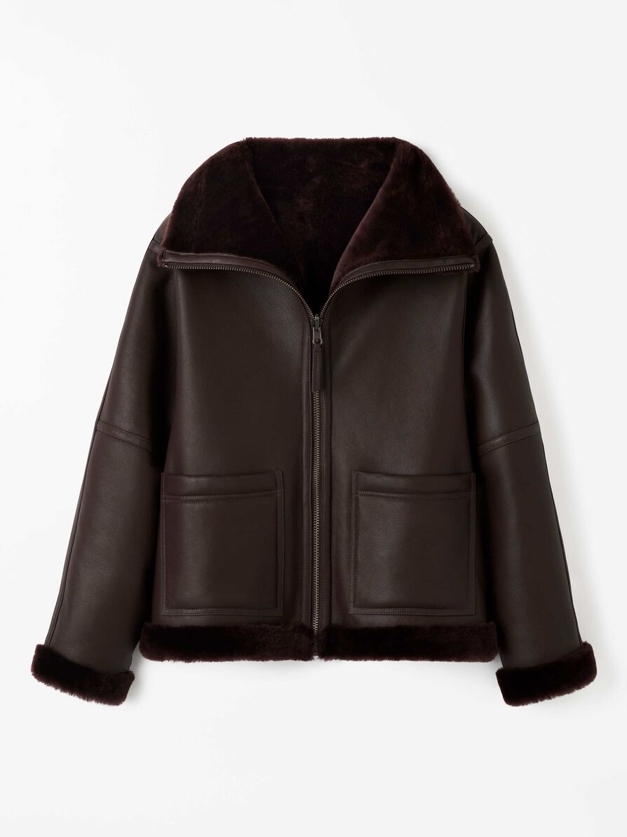 Online Tiger of Sweden Leder & Shearling Mantel