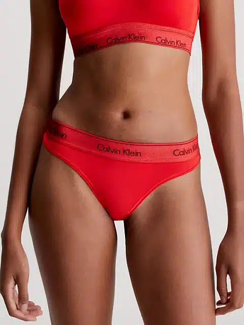 Calvin klein modern cotton thong red on sale