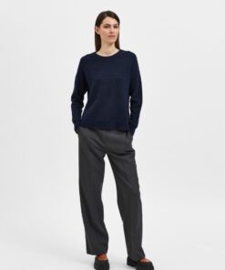Selected Femme Lulu O-neck Knit Dark Sapphire
