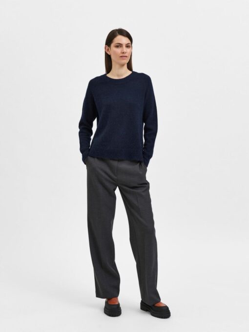 Selected Femme Lulu O-neck Knit Dark Sapphire