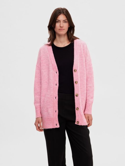 Selected Femme Maline Knit Cardigan Moonlite Mauve