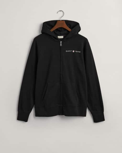 Gant Printed Graphic Full Zip Hood Black