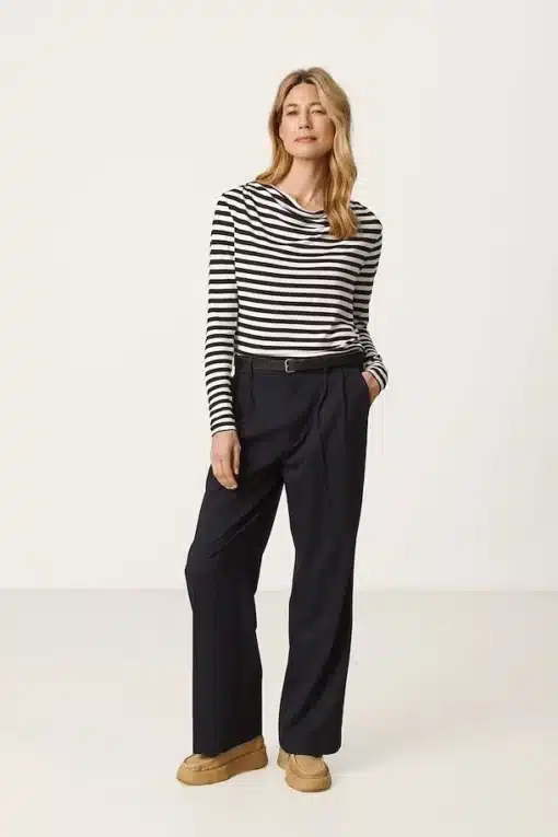 Part Two Falisha T-shirt Dark Navy Stripe