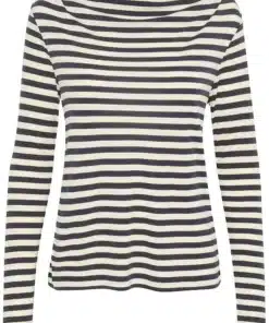 Part Two Falisha T-shirt Dark Navy Stripe