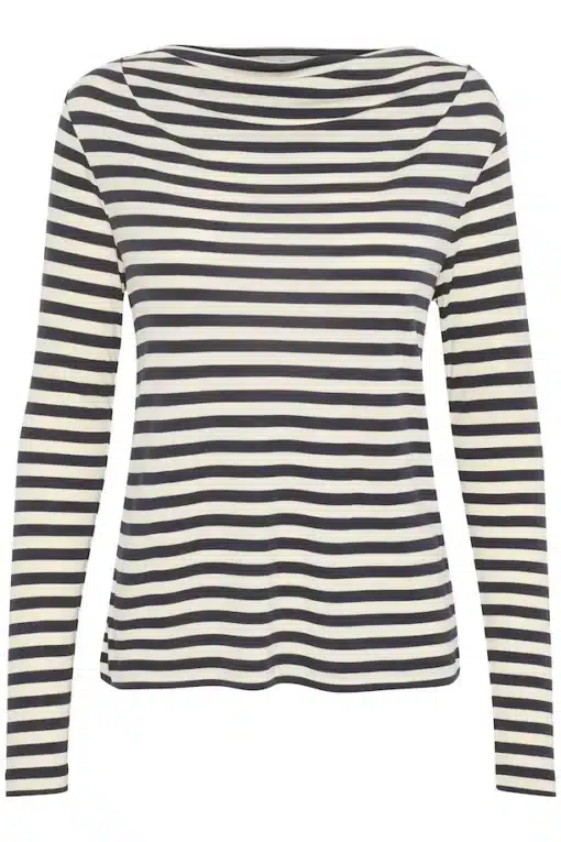 Part Two Falisha T-shirt Dark Navy Stripe