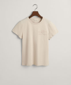 Gant Woman Tonal Shield T-shirt Soft Oat