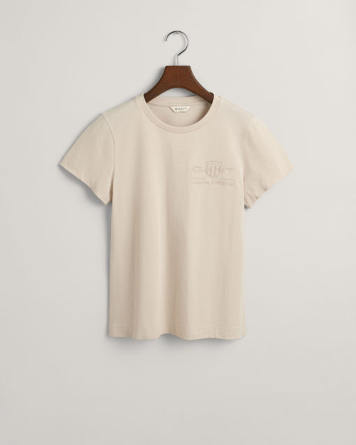 Gant Woman Tonal Shield T-shirt Soft Oat