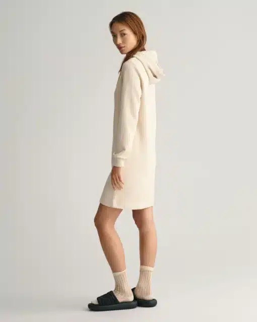 Gant Woman Reg Tonal Shield Dress Soft Oat