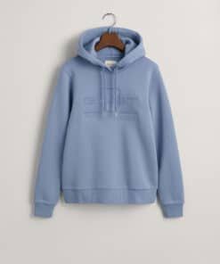 Gant Woman Tonal Shield Hoodie Crystal Blue