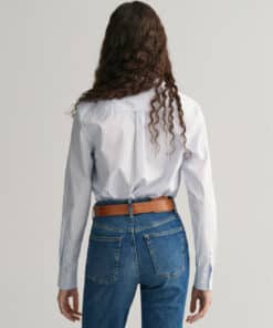 Gant Woman Reg Poplin Striped Shirt Light Blue