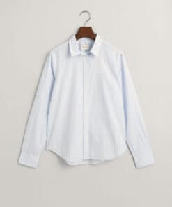 Gant Woman Reg Poplin Striped Shirt Light Blue