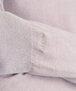 Gant Woman Fine Knit V-Neck Mid Grey