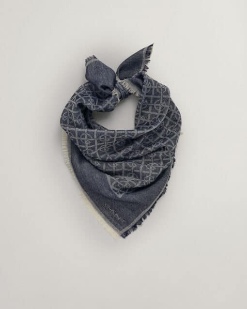 Gant Woman G Pattern Lightweight Woven Scarf Evening Blue