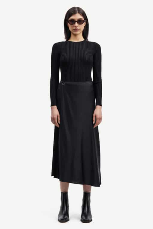 Samsoe & Samsoe Viktoria Bias Skirt Black