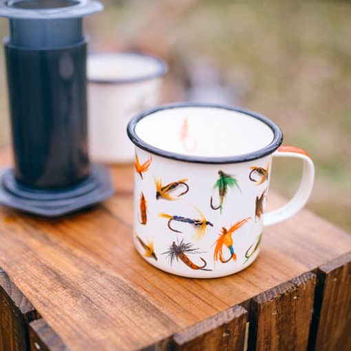 Enamel Mug Fly Fishing