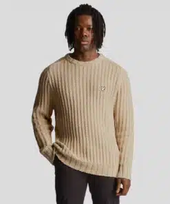 Lyle & Scott Premium Vintage Heavy Knit Jumper Discovery Khaki