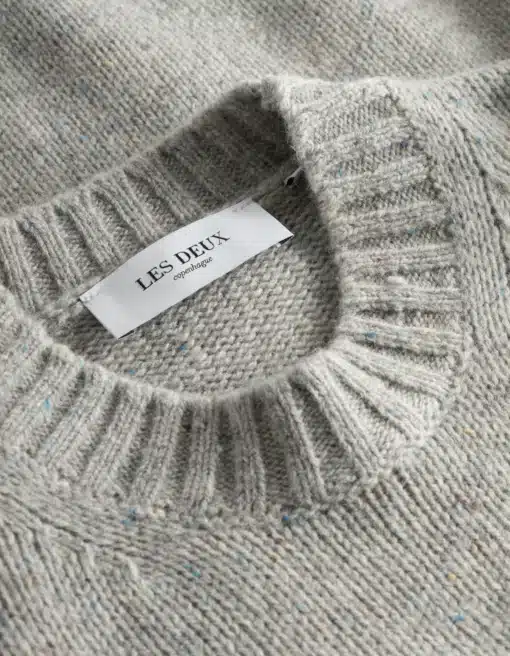 Les Deux Gary Fleck Wool Roundneck Grey Melange