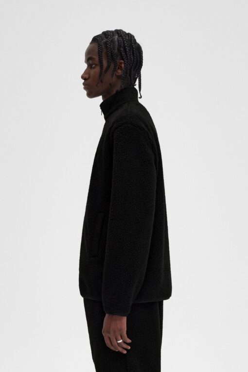 Fred Perry Zip Through Borg Fleece Black