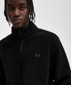 Buy Fred Perry Zip Through Borg Fleece Black Scandinavian Fashion Store