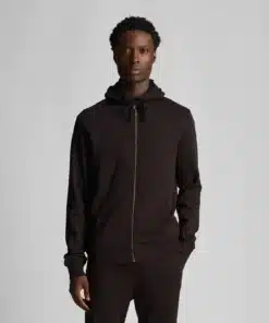Lyle & Scott Tonal Eagle Zip Through Hoodie Jet Black