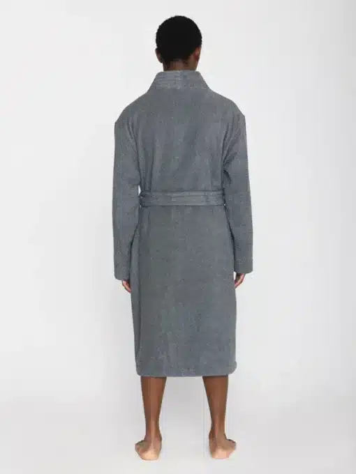 Knowledge Cotton Apparel Bathrobe Dark Grey Melange