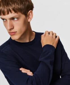 Selected Homme Berg Crew Neck Navy Blazer