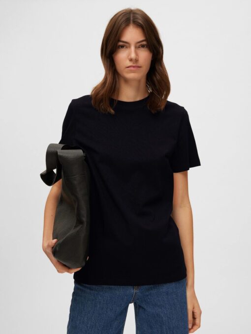 Selected Femme Myessential O-Neck Tee Black