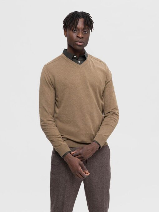 Selected Homme Berg V-Neck Knit Teak