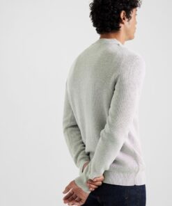 Selected Homme Dane Structured Crew Neck Knit Light Grey Melange