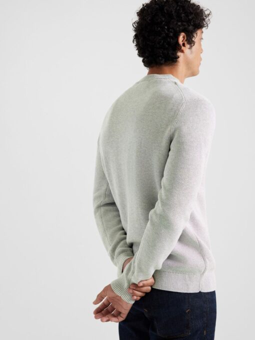 Selected Homme Dane Structured Crew Neck Knit Light Grey Melange
