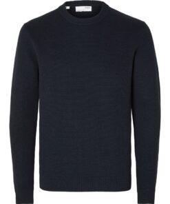 Selected Homme Dane Structured Crew Neck Knit Sky Captain