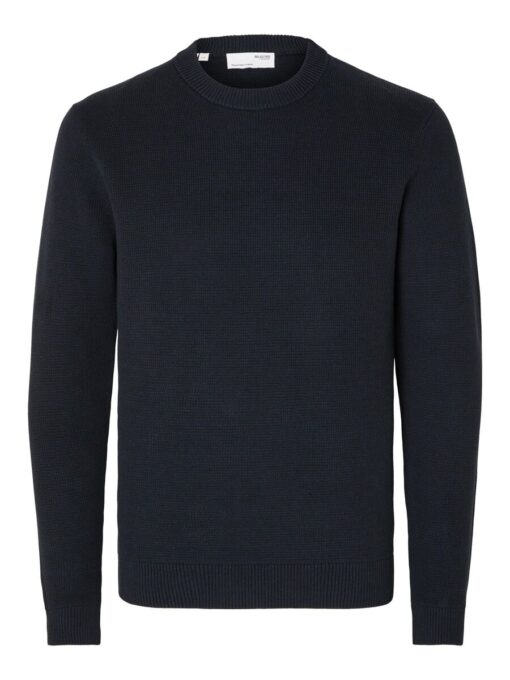 Selected Homme Dane Structured Crew Neck Knit Sky Captain