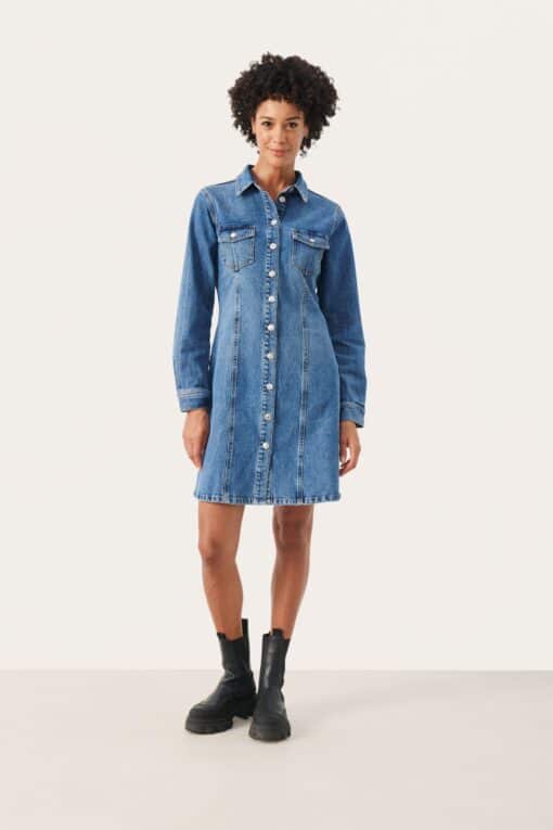 Part Two Fiva Dress Medium Denim Blue