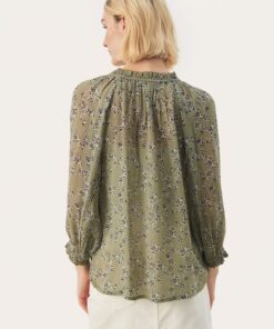 Part Two Elsia Blouse Vetiver Scattered Flower