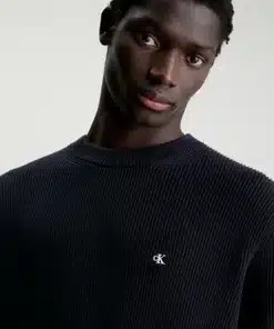 Calvin Klein Ribbed Cotton Jumper Black