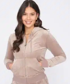 Juicy Couture Classic Velour Robertson Zip Hoodie Fungi