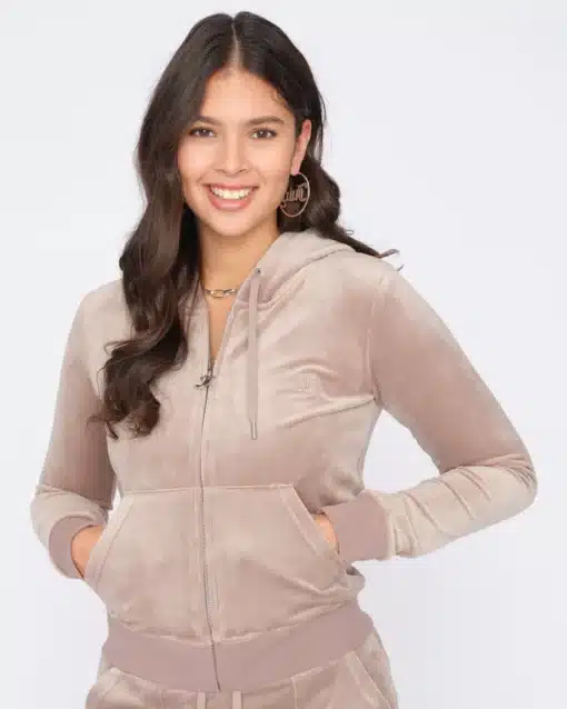 Juicy Couture Classic Velour Robertson Zip Hoodie  Fungi