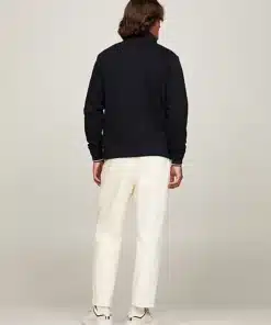 Tommy Hilfiger Logo Mix Media Zip Through Sweatshirt Desert Sky