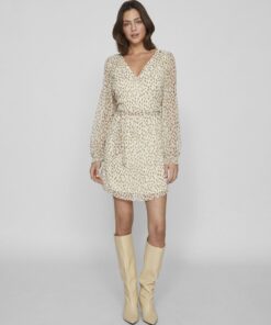 Vila Falia Smock V-Neck Dress Birch