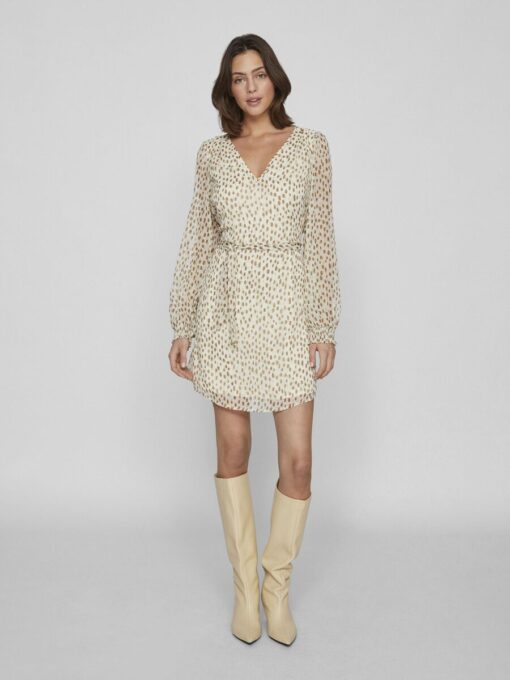 Vila Falia Smock V-Neck Dress Birch