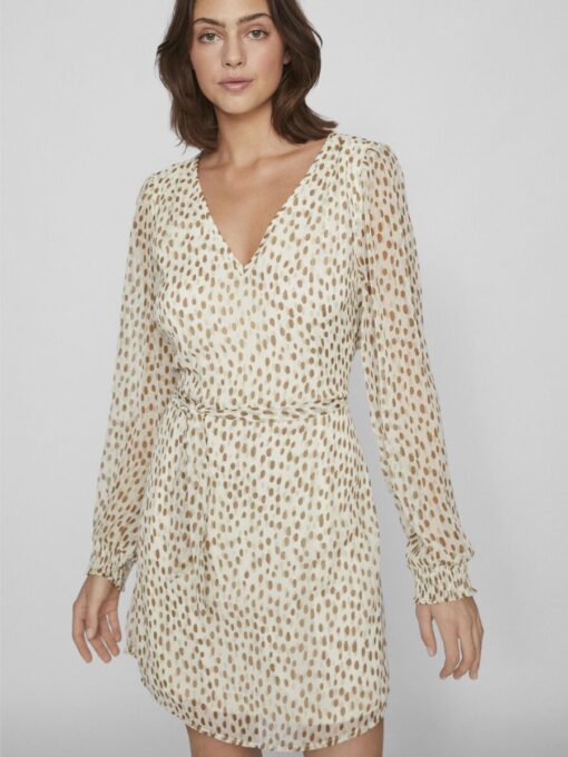 Vila Falia Smock V-Neck Dress Birch