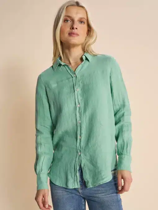Mos Mosh Karli Linen Shirt Wasabi