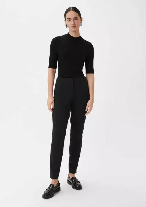 Comma, Slim Fit Trousers Black