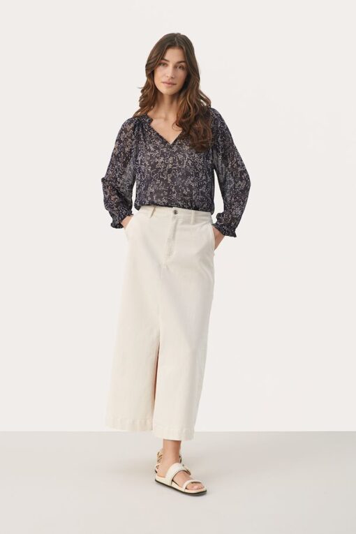 Part Two Elsia Blouse Dark Navy Scattered Flower