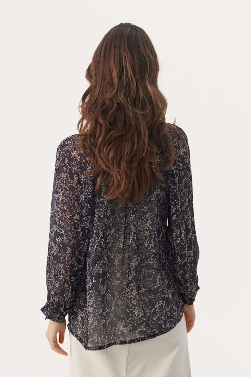Part Two Elsia Blouse Dark Navy Scattered Flower